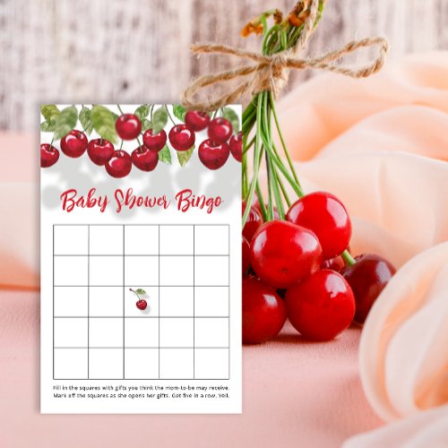Cherry Baby Shower Bingo Game