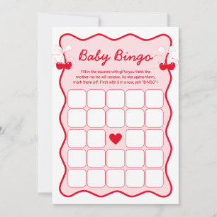 Cherry Baby Shower Bingo Game Card