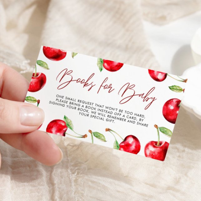 Cherry Baby Shower Books For Baby Enclosure Card (Creator Uploaded)