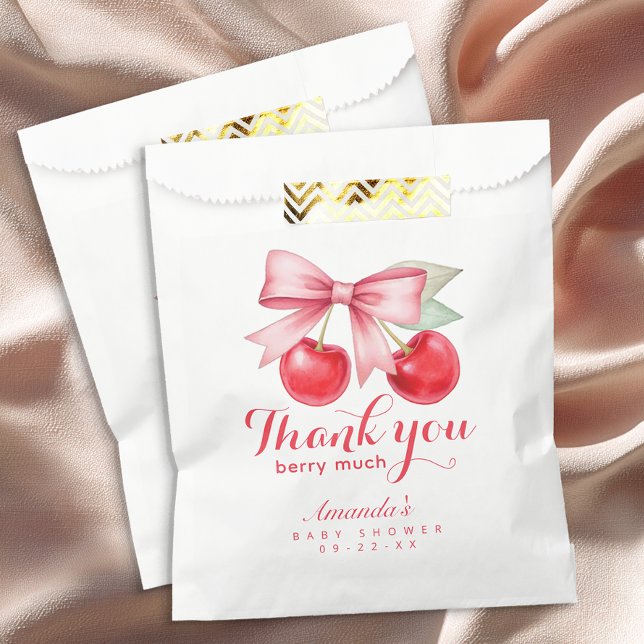 Cherry Baby Shower Favor Bag – Thank You Design (Favor Bag)