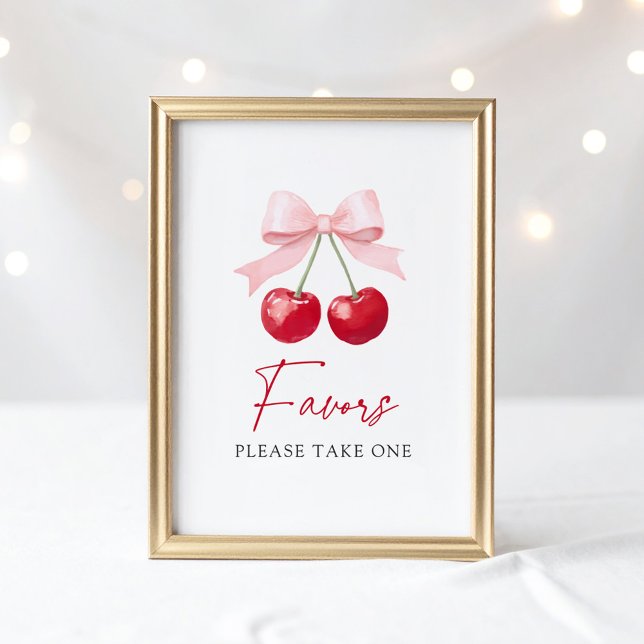 Cherry Baby Shower Favors Sign (Creator Uploaded)