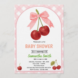 Cherry baby shower invitation  