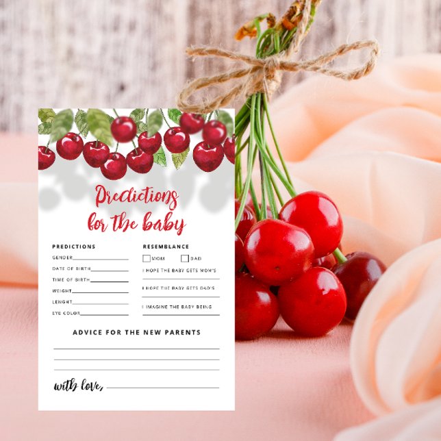 Cherry Baby Shower Predictions and Advice Card (Creator Uploaded)