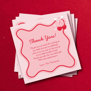 Cherry Baby Shower  Thank You Card