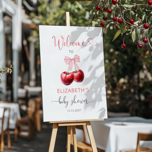 Cherry Baby Shower Welcome Foam Board (Creator Uploaded)