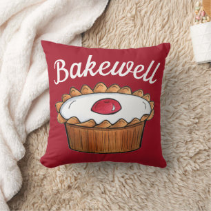 Cherry Bakewell Tart British Food UK Pastry Baking Throw Pillow