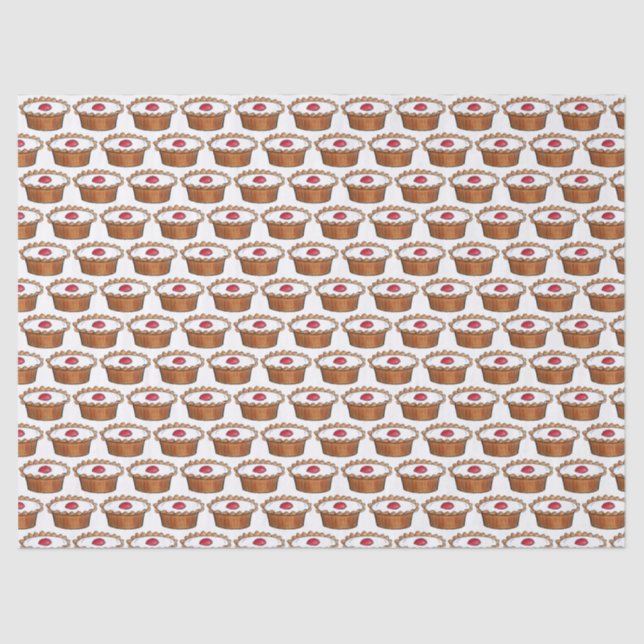 Cherry Bakewell Tart British Food UK Pastry Baking Tissue Paper (Front)