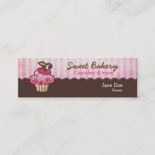 Cherry Berry Cupcake Mini Business Cards Tags