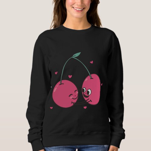 Cherry Best Friend Girl Girlfriend Smile Twin Berr Sweatshirt