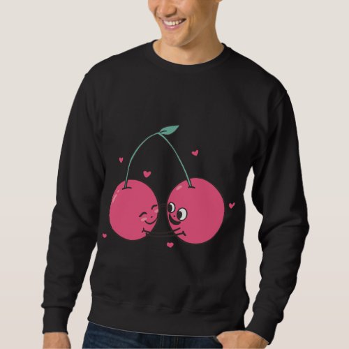 Cherry Best Friend Girl Girlfriend Smile Twin Berr Sweatshirt