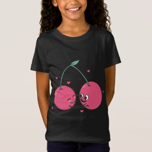 Cherry Best Friend Girl Girlfriend Smile Twin Berr T_Shirt