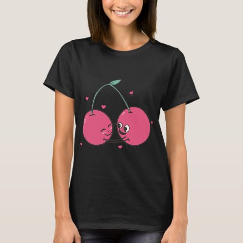 Cherry Best Friend Girl Girlfriend Smile Twin Berr T_Shirt