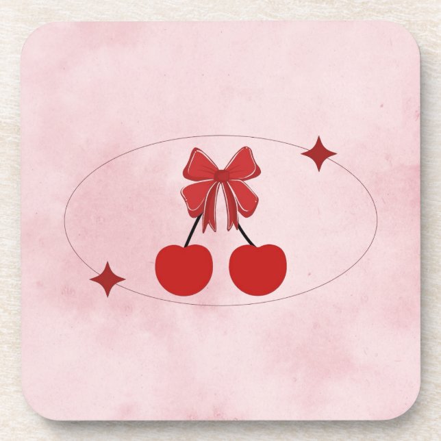 Cherry Beverage Coaster (Front)
