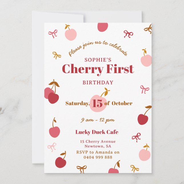 Cherry Birthday Invitation (Front)