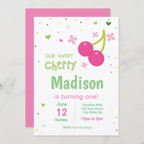 Cherry Birthday invitation