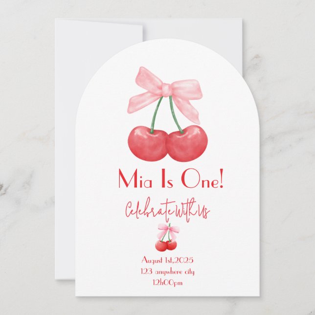 CHERRY BIRTHDAY INVITATION (Front)