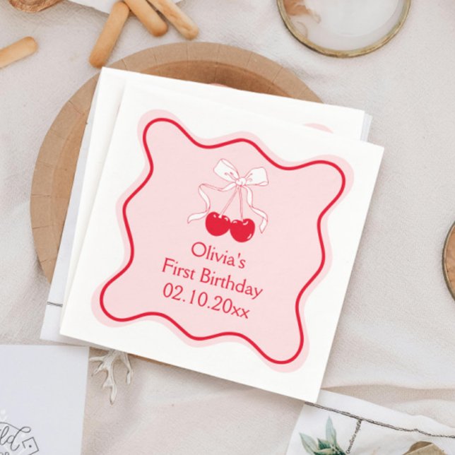 Cherry Birthday Party Napkins (Creator Uploaded)