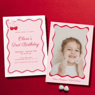 Cherry Birthday Party Theme Kids Invitation