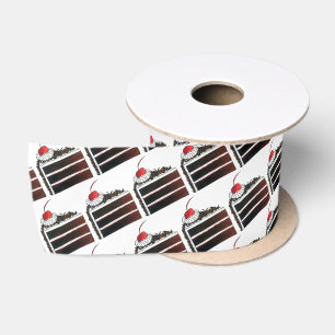 Cherry Black Forest Cake Slice Birthday Party Food Satin Ribbon