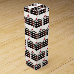 Cherry Black Forest Cake Slice Birthday Party Food Wine Box
