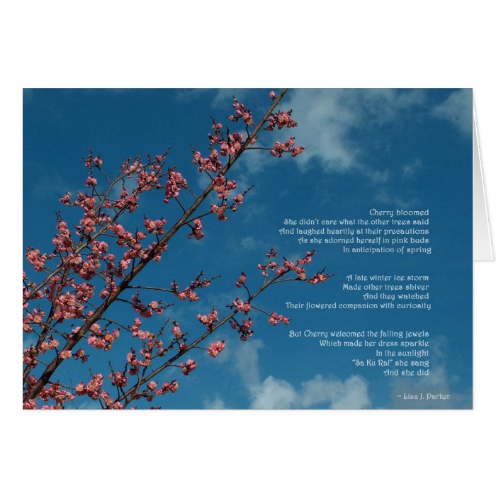 Cherry Bloomed Poem Note Card