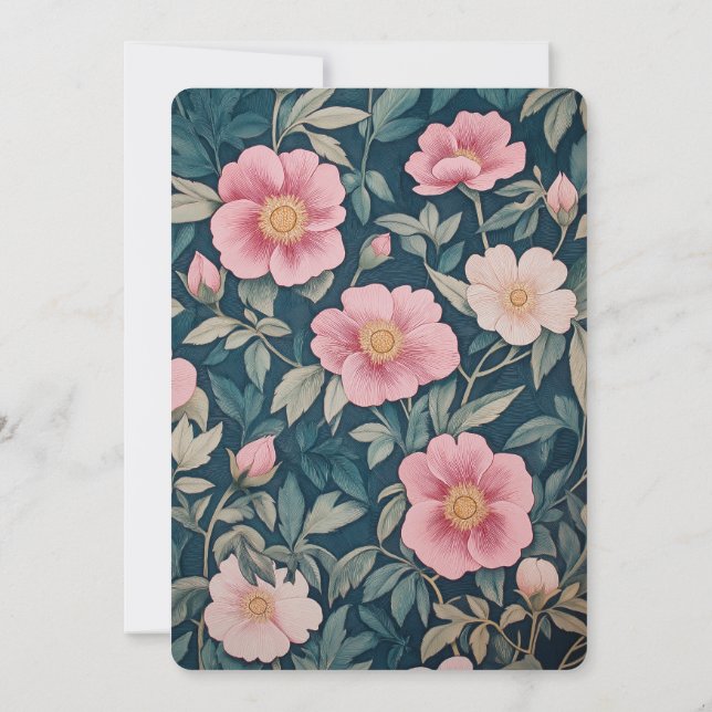 Cherry Blooms Spring Baptism Invitation (Back)