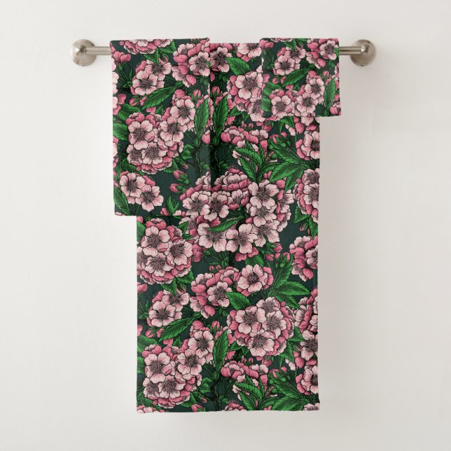 Cherry blossom 2 bath towel set (Insitu)