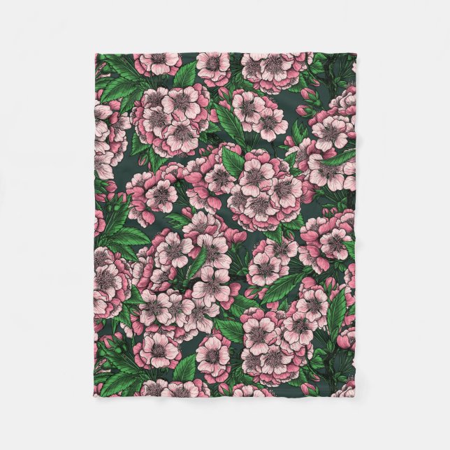 Cherry blossom 2 fleece blanket (Front)