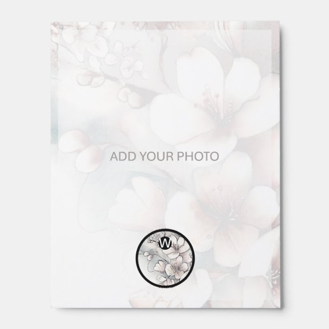 Cherry Blossom Add Photo Monogram Picture Ledge (Photo)