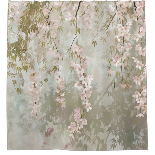 Cherry Blossom and Bamboo Shower Curtain