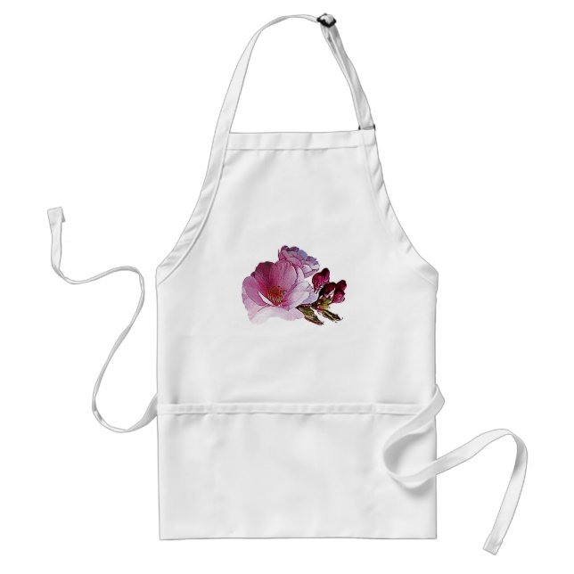 Cherry Blossom and Bud Adult Apron (Front)