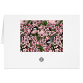 Cherry blossom and chickadees on pink (Back Horizontal)