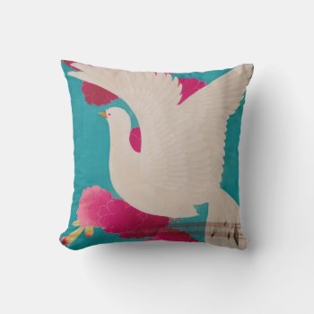 Cherry Blossom And Dove Throw Pillow by Wagaraya at Zazzle
