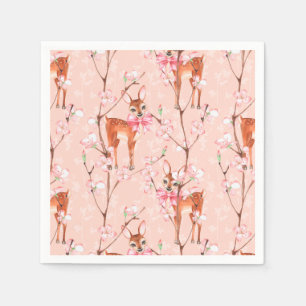 Cherry blossom and fawns /2 paper napkins