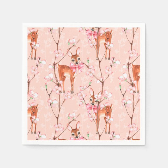 Cherry blossom and fawns /2 paper napkins (Front)