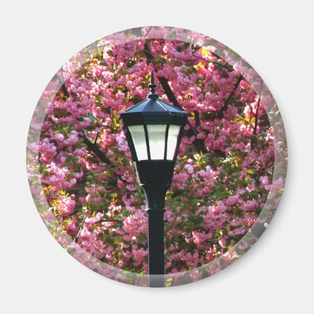 Cherry Blossom And Lamp Magnet Favor (Front)