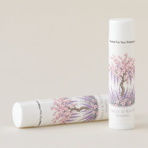 Cherry Blossom and Lavender Tree Wedding Favor Lip Balm