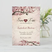 Cherry Blossom and Love Birds Save The Date 2 (Standing Front)