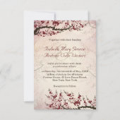 Cherry Blossom and love birds wedding invite (Back)