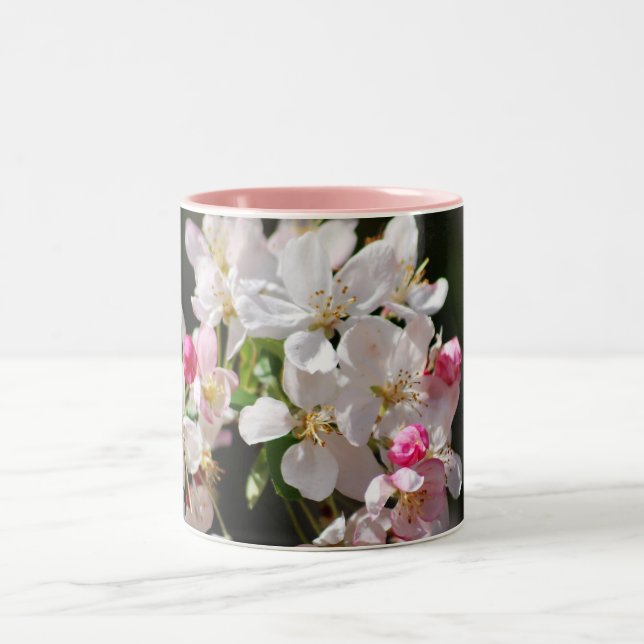 Cherry blossom and meaning Two-Tone coffee mug (Center)