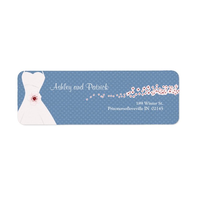 Cherry Blossom and Wedding Dress on Polka Dots Label (Front)