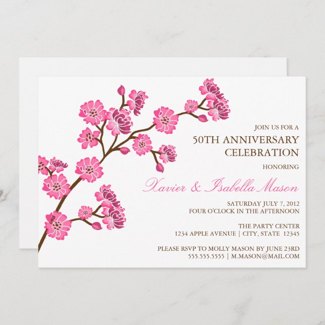 Cherry Blossom | Anniversary Party Invite (Front/Back)