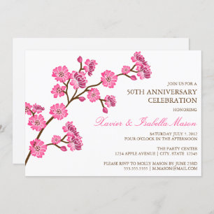 Cherry Blossom Anniversary Party Invite