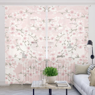 Cherry Blossom Apricot Sheer Curtains