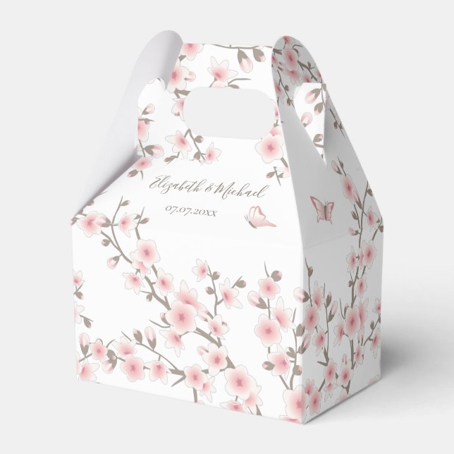 Cherry Blossom Apricot | Thank You Favor Boxes (Front Side)