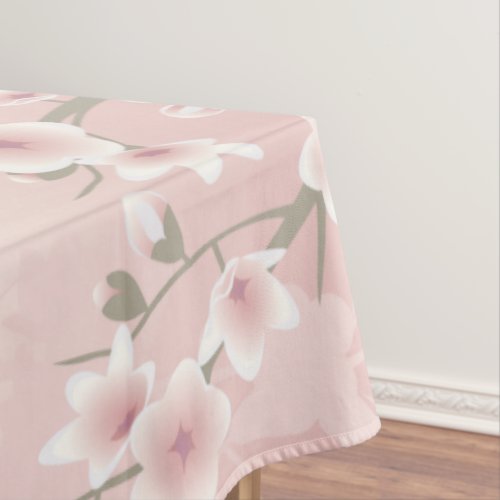 Cherry Blossom Apricot Vintage Floral Tablecloth