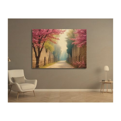 Cherry Blossom Avenue A Path to Serenity Wood Wall Art