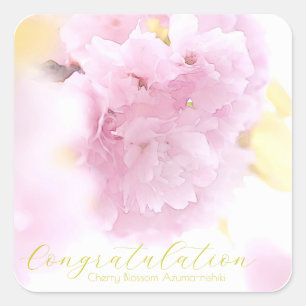 Cherry Blossom "Azuma-nishiki" Square Sticker