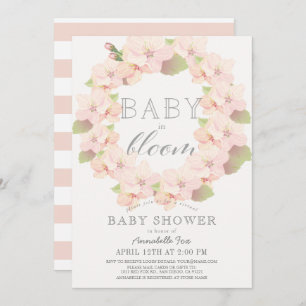 Cherry Blossom Baby in Bloom Virtual Baby Shower Invitation