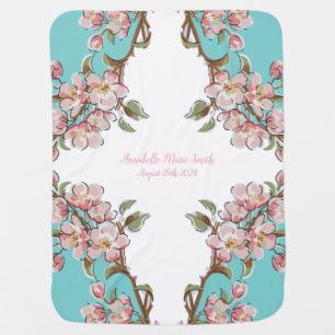 Cherry Blossom Baby Shower Baby Blanket